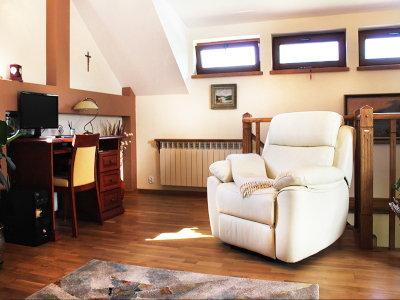 Pokój dzienny w apartamencie na wsi